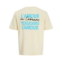 JACK & JONES Tee shirt L'amour au cabanon toujours l'amour antique white Homme BLANC ECRU Discount
