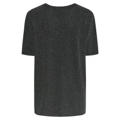 PIECES Tee shirt Lina pailleté loose lurex Femme NOIR Hot