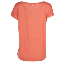 DEELUXE 74 Tee shirt liseré doré fluide à manches courtes Femme ORANGE New