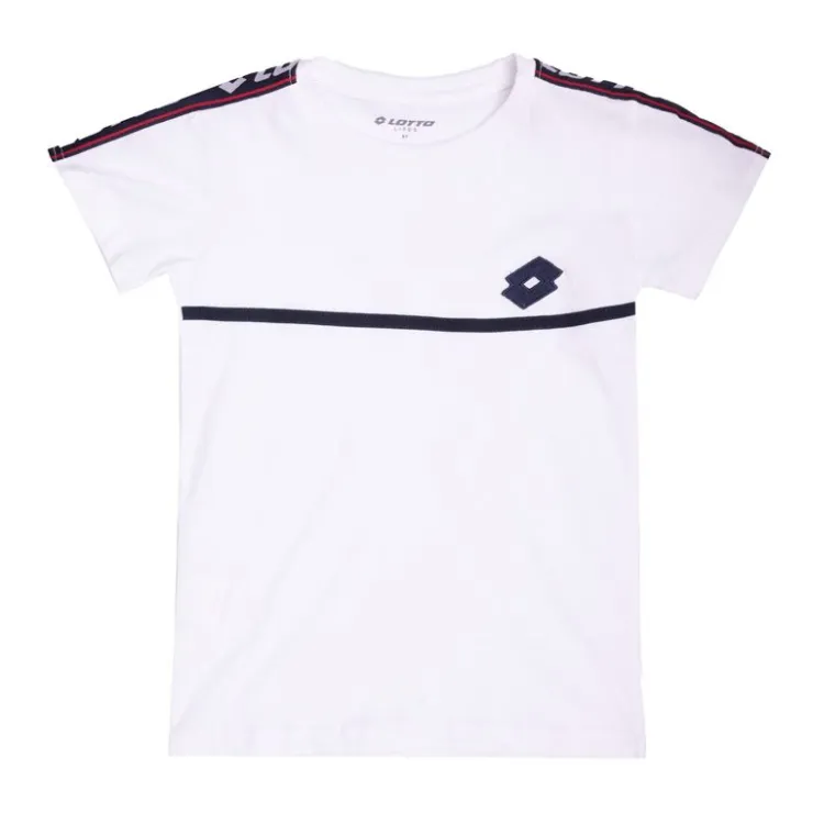 LOTTO Tee shirt logo brodé avec liseré poitrine Enfant BLANC Best