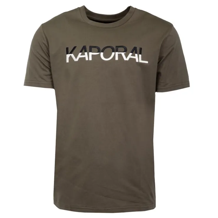 KAPORAL Tee shirt logo brodé bi color Danison Homme KAKI Clearance