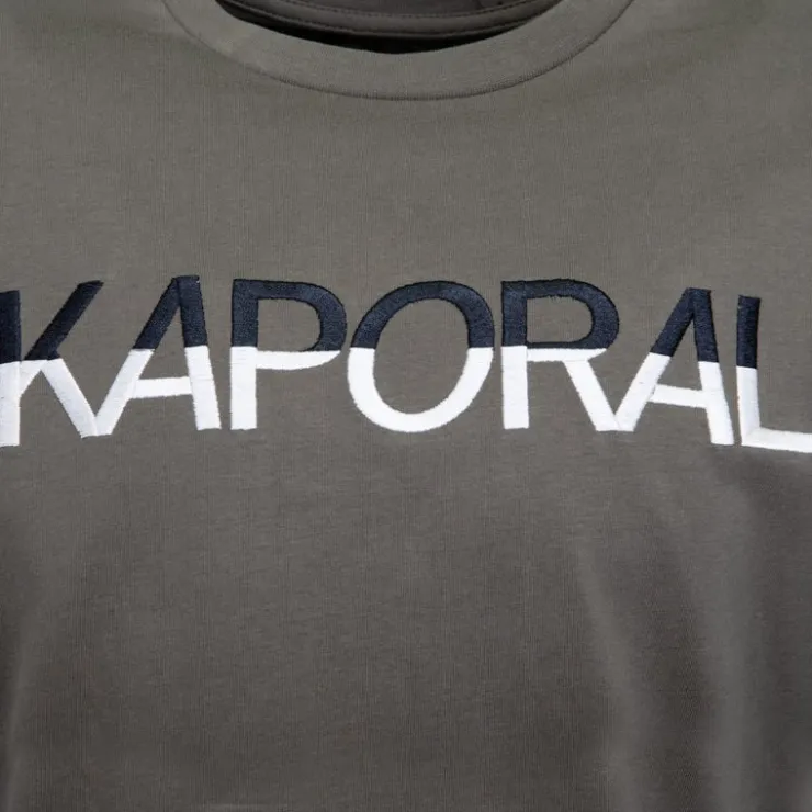 KAPORAL Tee shirt logo brodé bi color Danison Homme KAKI Clearance