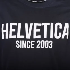 HELVETICA Tee shirt logo imprimé Homme BLEU FONCE Hot