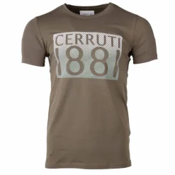 CERRUTI Tee shirt logo poitrine Homme KAKI Outlet