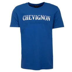 CHEVIGNON Tee shirt logo rayé en coton Homme BLEU