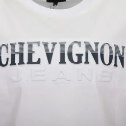 CHEVIGNON Tee shirt logo rayé en coton Homme BLANC Clearance