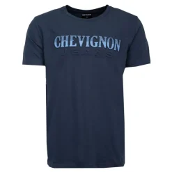 CHEVIGNON Tee shirt logo rayé en coton Homme BLEU FONCE Hot