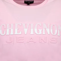 CHEVIGNON Tee shirt logo rayé en coton Homme ROSE Outlet