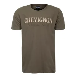 CHEVIGNON Tee shirt logo rayé en coton Homme KAKI Online