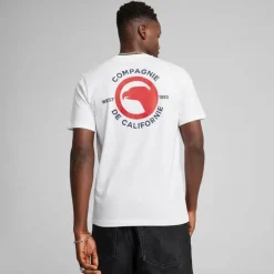 COMPAGNIE DE CALIFORNIE Tee shirt logo rouge col ras de cou manches courtes Homme BLANC Sale