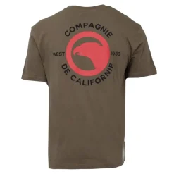 COMPAGNIE DE CALIFORNIE Tee shirt logo rouge col ras de cou manches courtes Homme KAKI