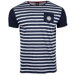 BLAGGIO Tee shirt macnhes courtes marinière mupy Homme BLEU FONCE Best