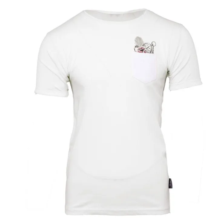 BLAGGIO Tee shirt maddy avec poche colorée imprimé rose Homme BLANC Sale
