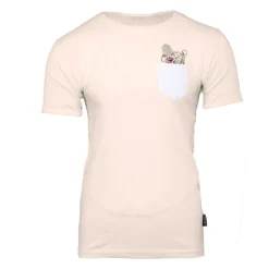 BLAGGIO Tee shirt maddy avec poche colorée imprimé rose Homme BEIGE New