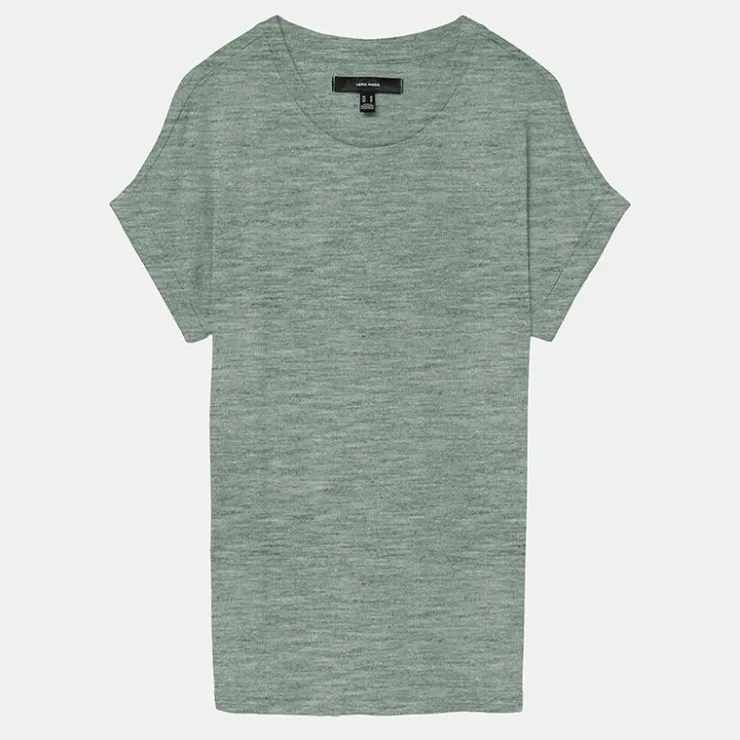 VERO MODA Tee shirt maille Brianna col rond Femme VERT Hot