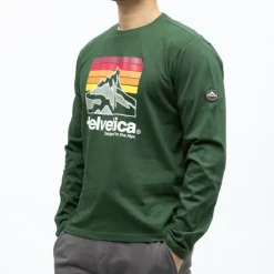 HELVETICA Tee shirt manche longue monaco Homme VERT FONCE