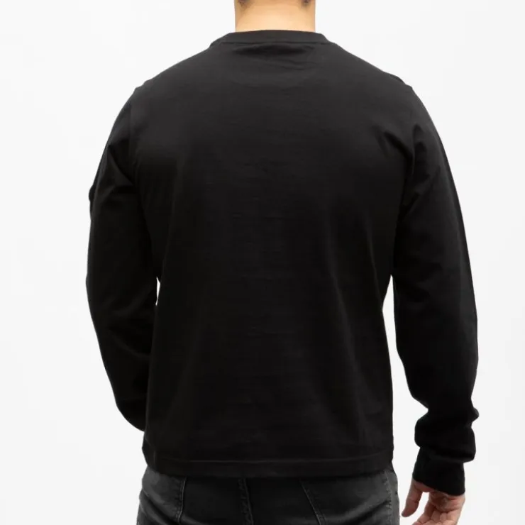 HELVETICA Tee shirt manche longue monaco Homme NOIR Hot