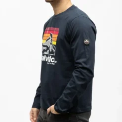 HELVETICA Tee shirt manche longue monaco Homme BLEU FONCE Outlet