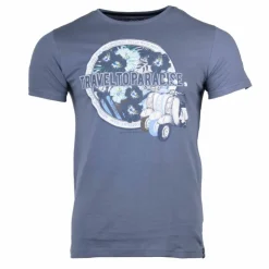 BLAGGIO Tee shirt manches courtes imprime coton doux Paradise margot assor 24 Homme BLEU Clearance