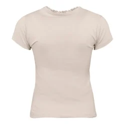 LULU CASTAGNETTE Tee shirt manches courtes col V dentelles lona Femme BEIGE Outlet