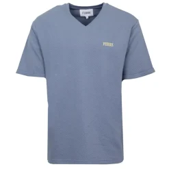 GIANFRANCO FERRE Tee shirt manches courtes col V texturé avec logo Homme BLEU Clearance
