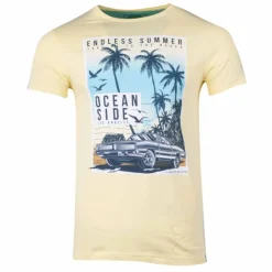 BLAGGIO Tee shirt manches courtes imprime coton doux Los Angeles mao assor 24 Homme JAUNE Sale