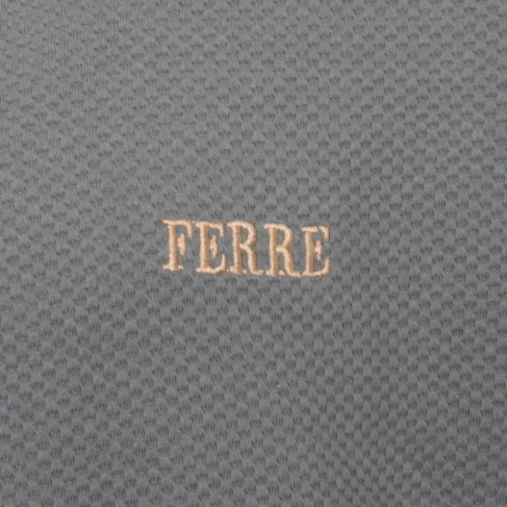 GIANFRANCO FERRE Tee shirt manches courtes col V texturé avec logo Homme VERT Clearance