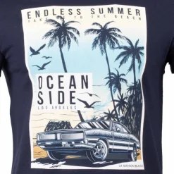 BLAGGIO Tee shirt manches courtes imprime coton doux Los Angeles mao assor 24 Homme BLEU FONCE Outlet