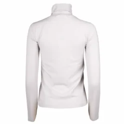 CALVIN KLEIN Tee shirt manches longues col roulé logo 95% coton Femme GRIS CLAIR