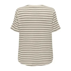 ONLY Tee shirt Manu rayé col v maille Femme MARRON Online