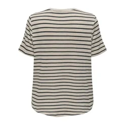 ONLY Tee shirt Manu rayé col v maille Femme VERT FONCE Online