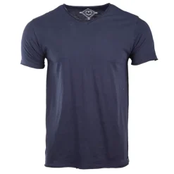 BLAGGIO Tee shirt mc col v slub 100 % coton assor 24 myke-a Homme BLEU FONCE Online