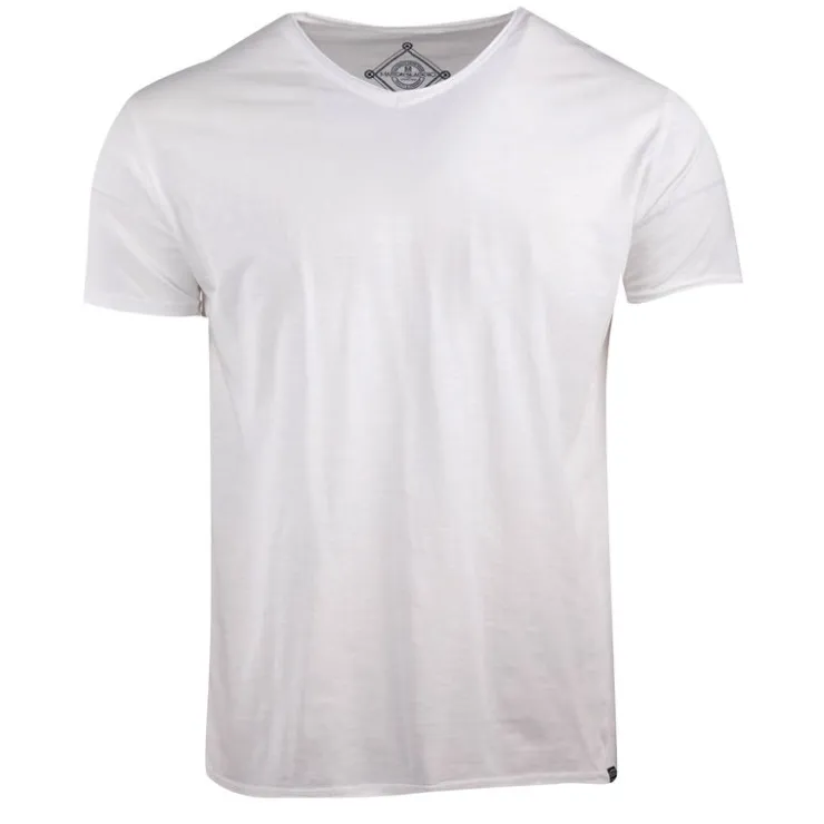 BLAGGIO Tee shirt mc col v slub 100 % coton assor 24 myke-a Homme BLANC