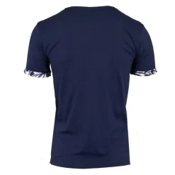 BLAGGIO Tee shirt melzac manches à revers imprimé tropical Homme BLEU FONCE Sale