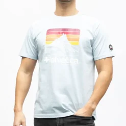 HELVETICA Tee shirt monaco coton Homme BLEU CLAIR