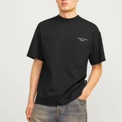 JACK & JONES Tee shirt Noho col ras de cou loose fit coton dos imprimé Homme NOIR Online