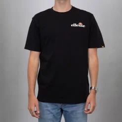 ELLESSE Tee shirt col rond regular logo brodé Homme NOIR Clearance
