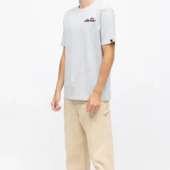 ELLESSE Tee shirt noir col rond regular logo brodé Homme GRIS CLAIR Hot