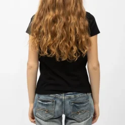 VON DUTCH Tee shirt col v jersey moto gp Grand Prix Femme NOIR Online