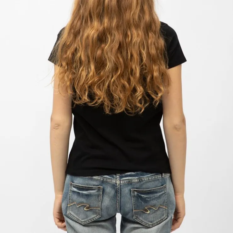 VON DUTCH Tee shirt col v jersey moto gp Grand Prix Femme NOIR Online