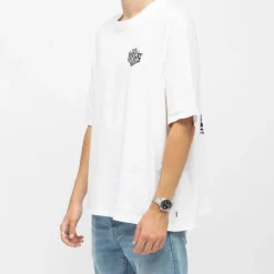LEVI'S Tee shirt oversize col rond imprimé carte postale Homme BLANC Best