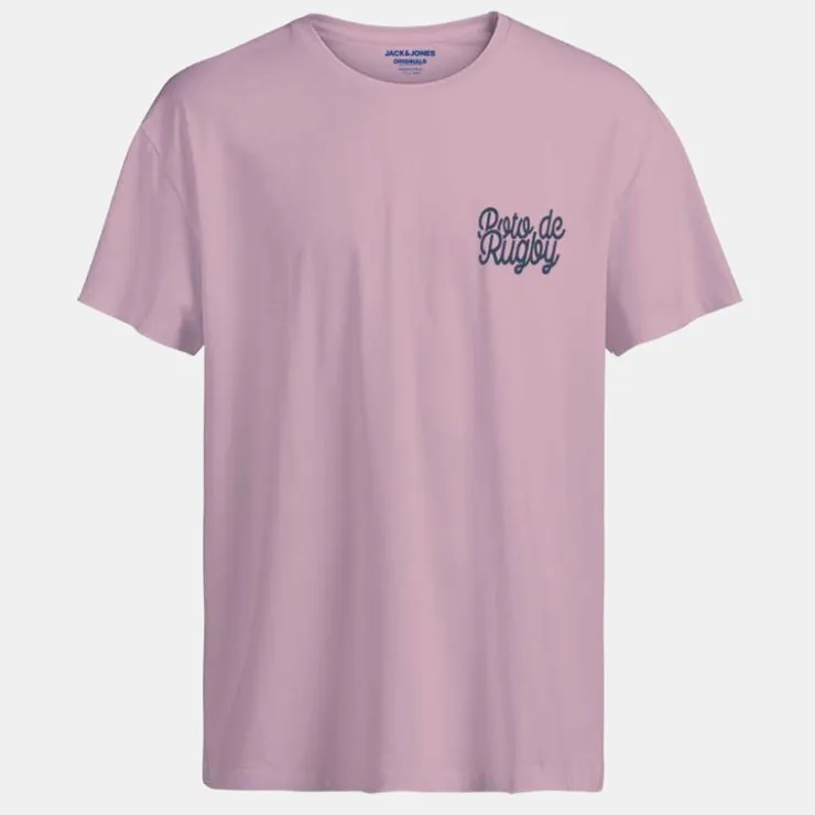 JACK & JONES Tee shirt pink nectar avec imprimé rugby Homme ROSE Best
