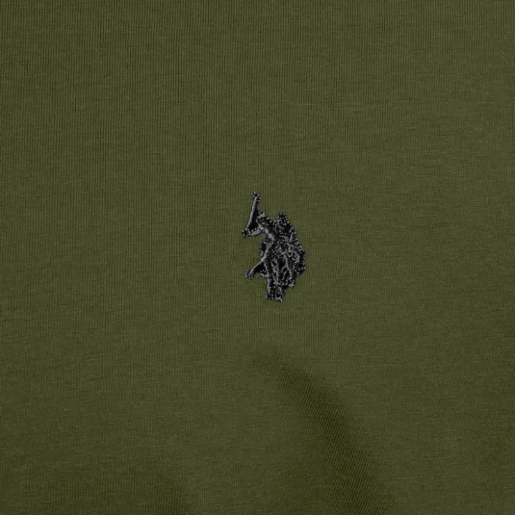 US POLO Tee shirt ras de cou décontracté mick Homme KAKI New