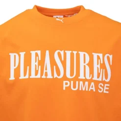 PUMA Tee shirt ras de cou x Pleasures coton Homme ORANGE New