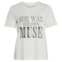 VILA Tee shirt regular fit imprimé MUSE Femme BLANC Best