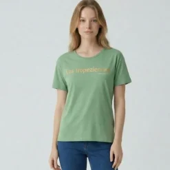 LES TROPEZIENNES PAR M.BELARBI Tee shirt ressac Femme VERT CLAIR