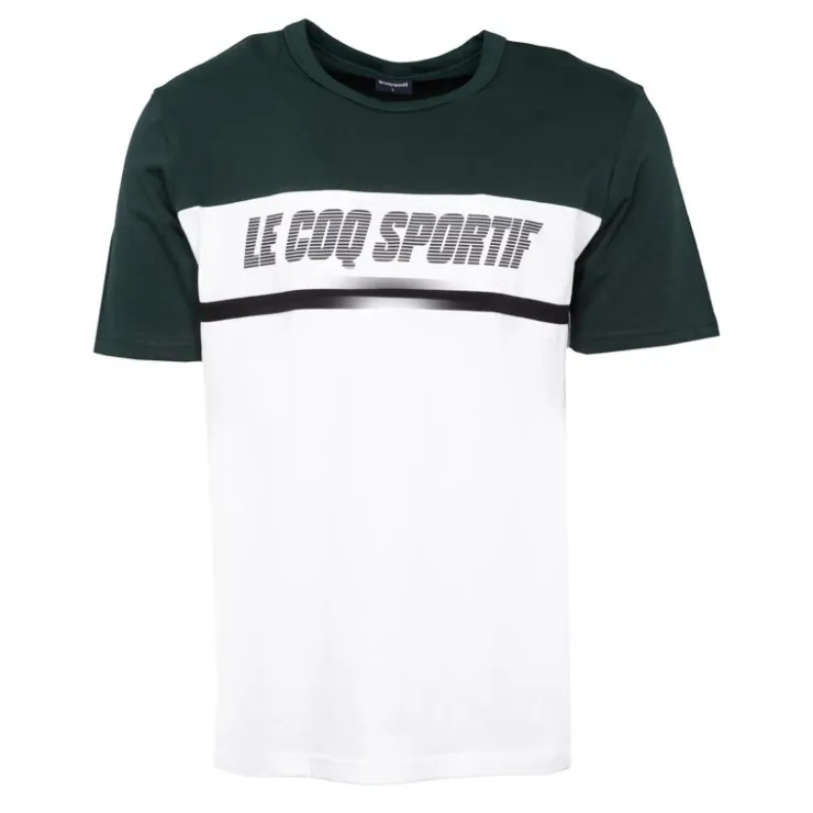 LE COQ SPORTIF Tee shirt Scarab bicolore Homme VERT FONCE Hot