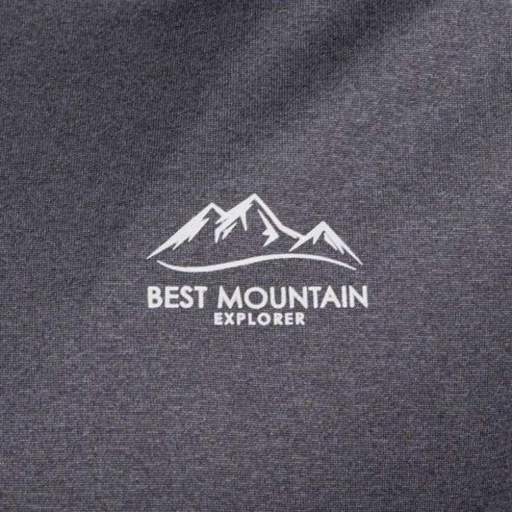 BEST MOUNTAIN Tee shirt technique insertions contrastantes Homme GRIS FONCE