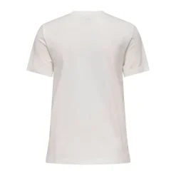 ONLY Tee shirt Texi Feeling lucky today coton Femme BLANC Outlet