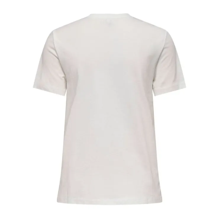 ONLY Tee shirt Texi Feeling lucky today coton Femme BLANC Outlet